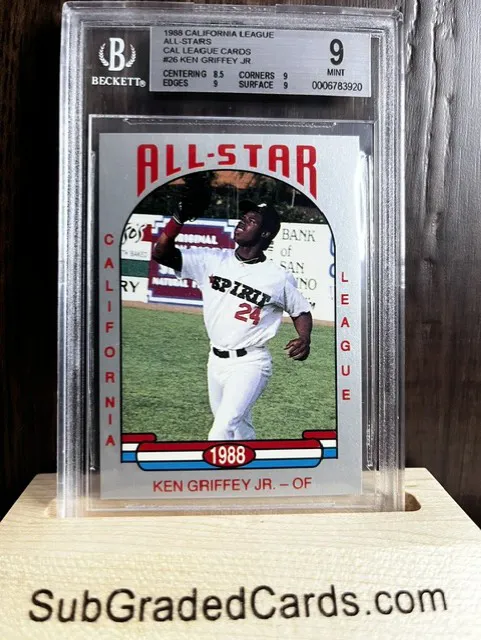 1988 Ken Griffey Jr. 1988 California League All-Stars Cal League #26 Ken Griffey Jr. - front