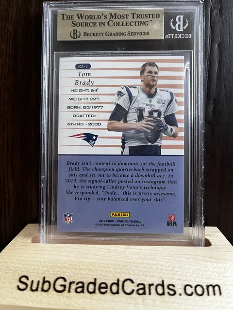 2019 Donruss Retro 99 #1 Tom Brady graded card â€” back
